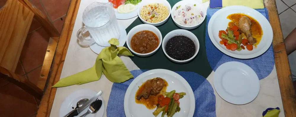 costarica food served on table